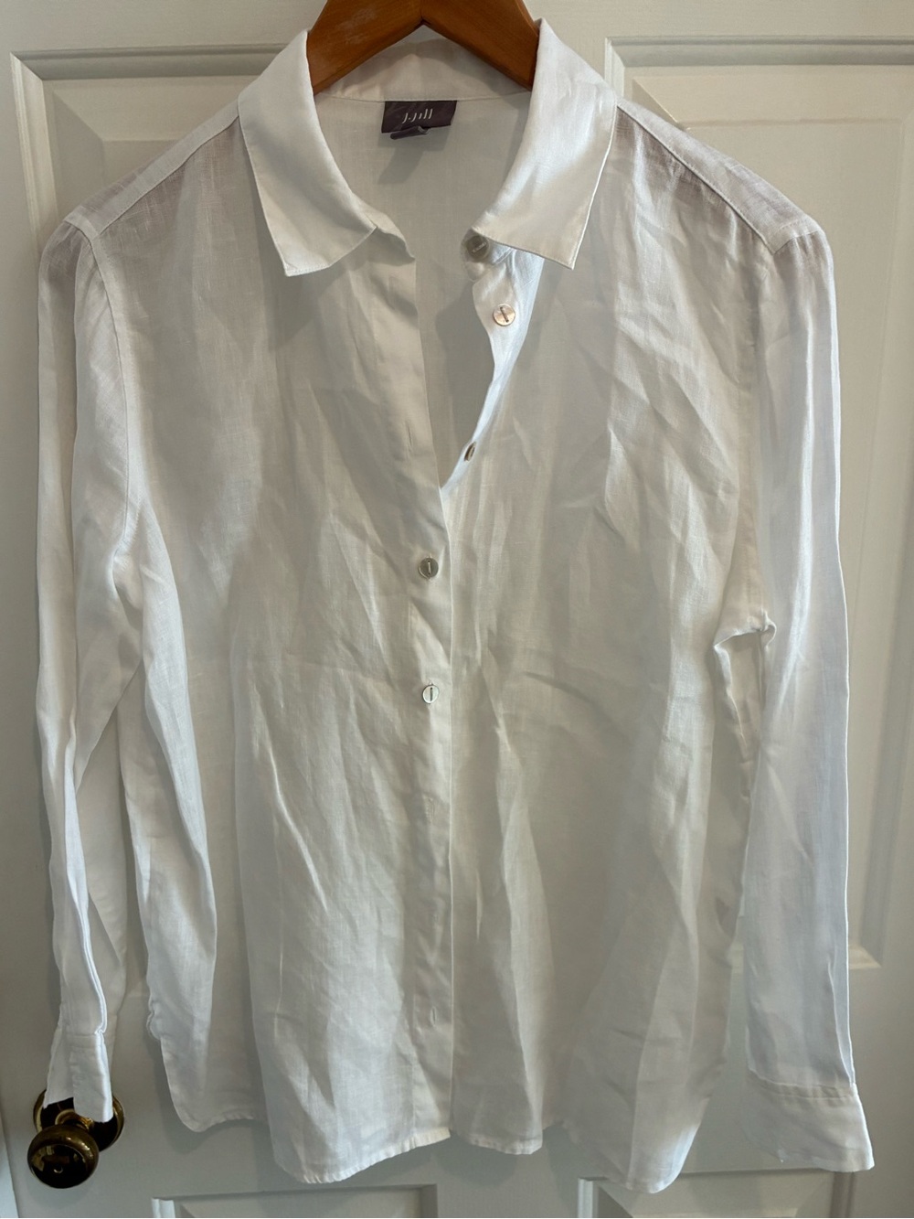 J. Jill Classic White Linen Blouse, SP